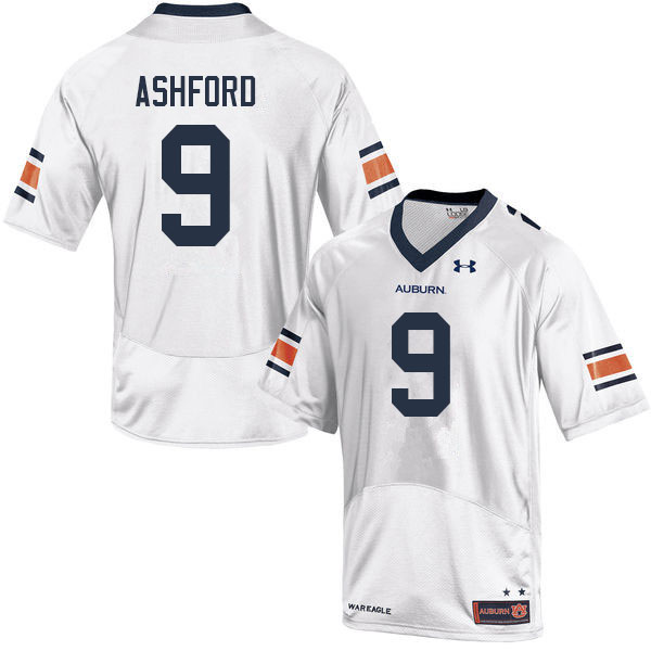 Auburn Tigers Men's Robby Ashford #9 White Under Armour Stitched College 2022 NCAA Authentic Football Jersey JRY2674VC